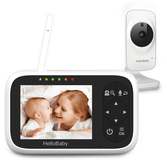 HelloBaby Baby Monitor-HB2036 with Camera and Audio, 1000ft Long Range Video Baby Monitor - No WiFi, IR Night Vision, Lullaby, VOX Mode 3.2" LCD, Security Camera