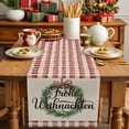 thumbnail image 5 of Table Runner Dresser Scarves 60 Inch Long,Frohe Weihnachten Words on Linen Linen Dining Table Runners, 5 of 9