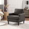 thumbnail image 7 of Techmilly Accent Chairs, Mid-Century Linen Fabric Armchair for Living Room, Modern Comfy Sofa Chair for Bedroom, Upholstered Reading Chairs for Reading Space, Wating Room - Dark Grey, 7 of 7