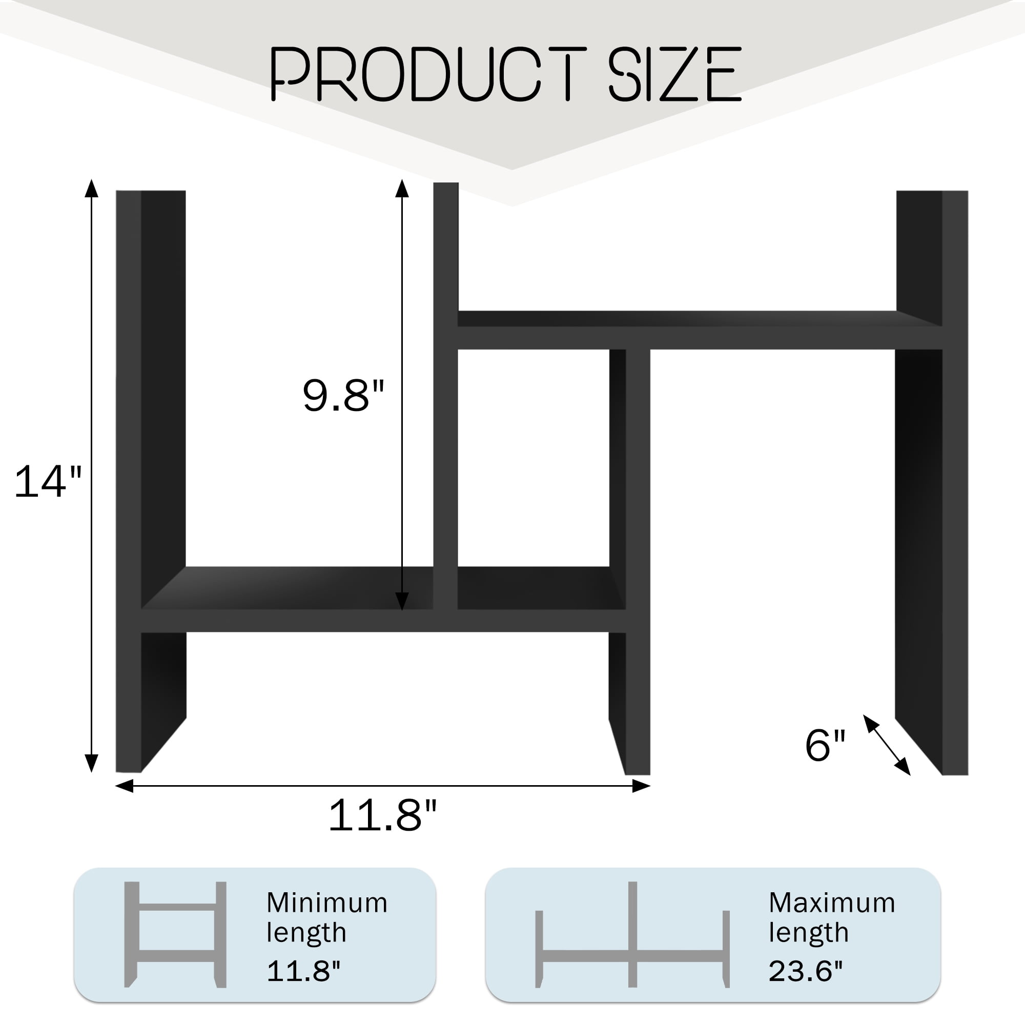 TY Arts & Culture Desktop Organizer Office Storage Desk Rack Adjustable Organization Wood Display Shelf