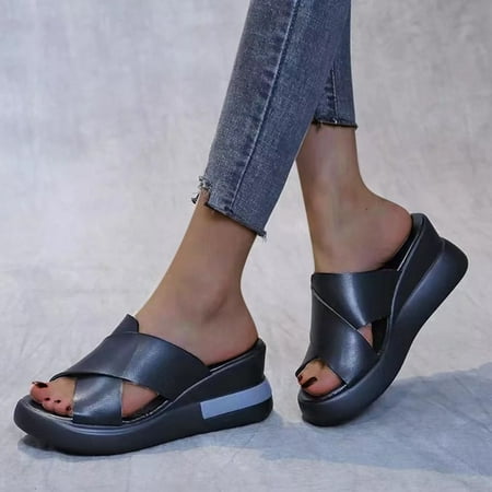 

Aufmer Slippers for Women Clearance Casual Ladies Flat Shoes Ladies Beach Sandals Summer Non-Slip Causal Slippers