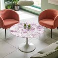 thumbnail image 4 of Maple Tree Pine Elastic Fitted Round Table Cover Watercolor Plants Purple Waterproof Outdoor Tablecloth for Holiday Party, Picnic, Patio & Dining Fits Tables Up to 55"-60", 4 of 8
