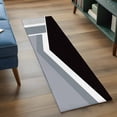 thumbnail image 4 of Black Grey Lines Runner Rugs 2x6 ft Geometric Abstract Black White Grey Texture Washable Hallway Rugs Non-Slip Floor Mats Absorbent Carpet Bedside Runners for Bedroom Kitchen Bathroom Laundry Room, 4 of 9