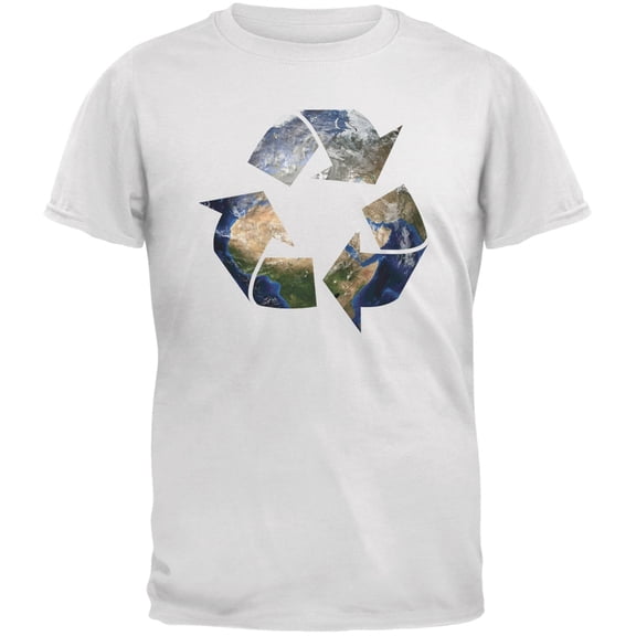 Earth Day - Recycle Earth White Adult T-Shirt - Large