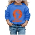 thumbnail image 2 of PMVFHDE Chandails Molletonnés à Enfiler pour Filles Tout-Petits Chandail Imprimé Enfants Manches Longues Col Rond Hauts Automne Décontracté Ample Chandail Bleu,150, 2 of 3