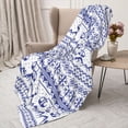 thumbnail image 3 of Fuzoiu Abstract Gondola Snowflake Print Flannel Throw Blanket,Light Weight Warm Decorative,Throw Blanket Cover for Sofa, Couch, Bedroom,Travel-60"x50", 3 of 6