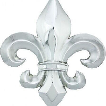 Big SILVER finish FLEUR DE LIS metal Belt Buckle 317 - New with box/tags