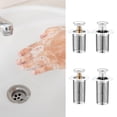 thumbnail image 2 of HomeLife Universal Bathroom Sink Stopper Rust-Proof Brass Core Drain Filter with Hair Strainer Bathroom Sink Drain Stopper Replacement, 2 of 13