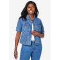 thumbnail image 3 of Jessica London Women's Plus Size Short Sleeve Denim Jacket, 3 of 5