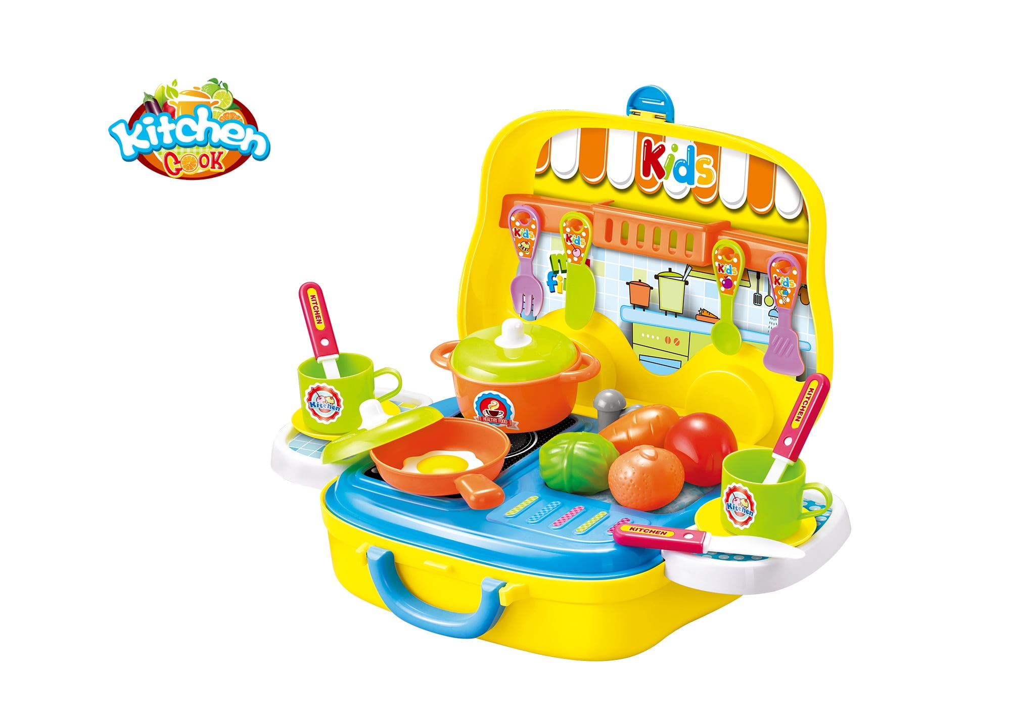 PlayWorld Kitchen Connection Portable Kitchen Playset 24 Pieces