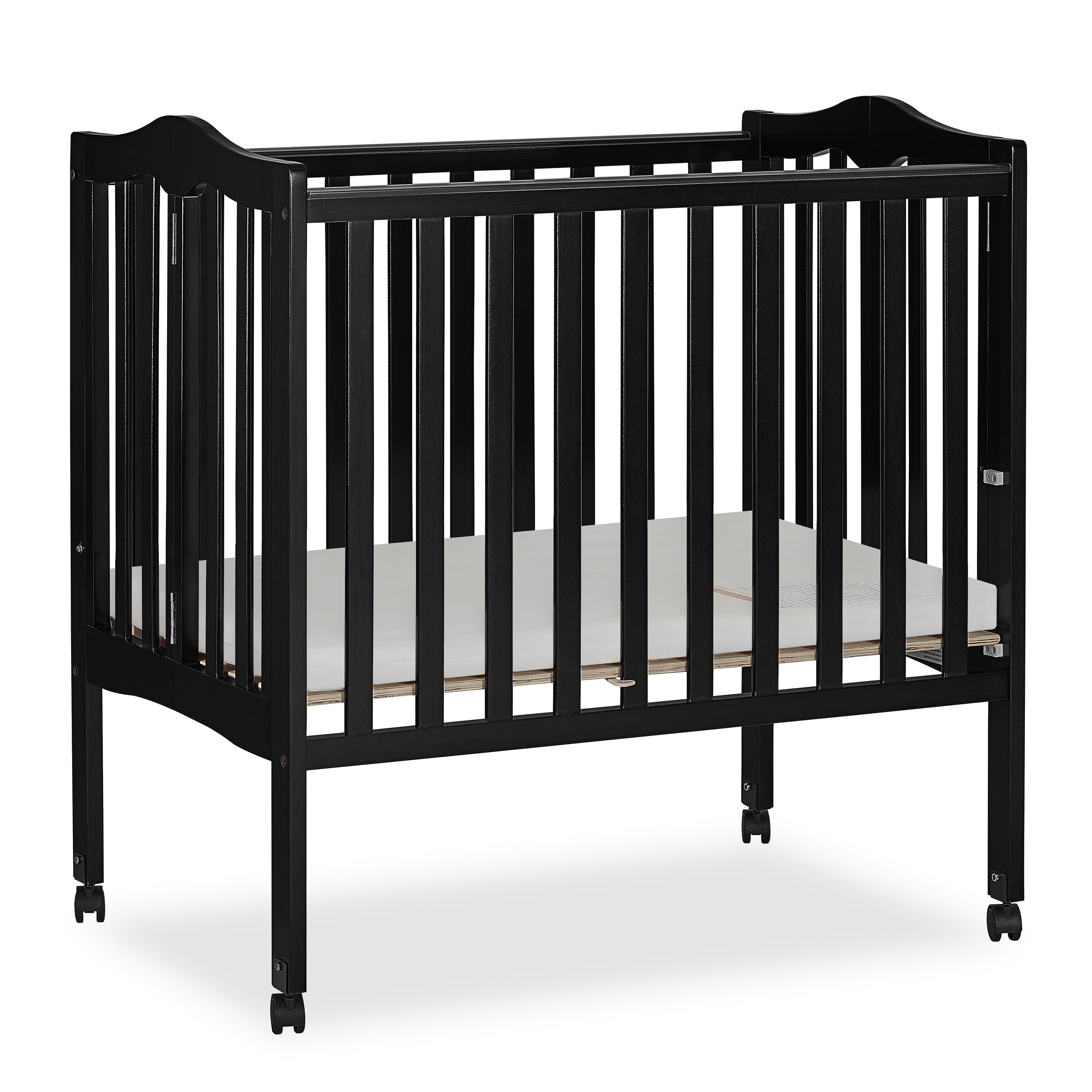 Dream On Me 2in1 Lightweight Folding Portable Crib, Black