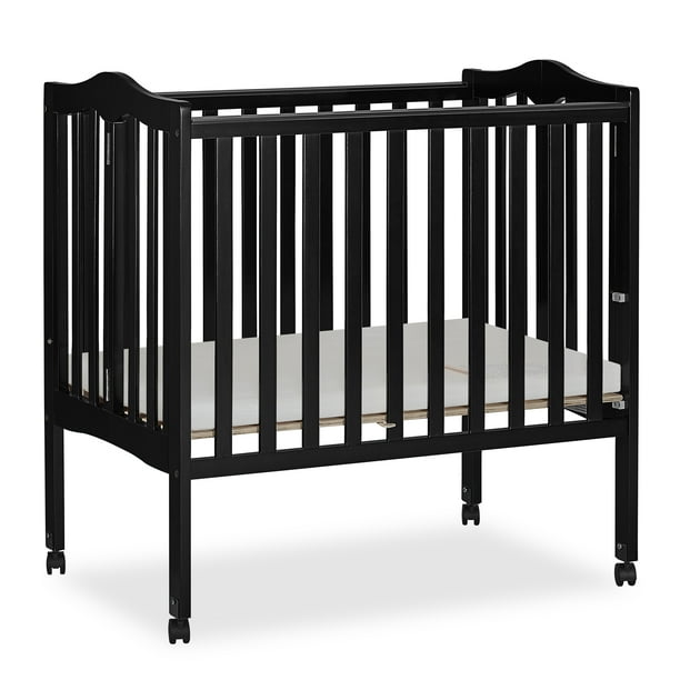Dream On Me 2in1 Lightweight Folding Portable Crib, Black