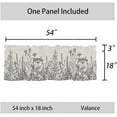 thumbnail image 6 of Black Grey Leaf Wildflower Kitchen Curtains Valances for Windows Spring Summer Leaves Rod Pocket Valance Window Treatments Farmhouse Toppers Curtain 54x18 Inch for Bedroom Bathroom Living Room Decor, 6 of 6