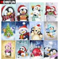thumbnail image 2 of HOMFUN-pintura de diamante redondo/cuadrado completa, cuadro artesanal 5D, punto de cruz bordado 3D de "pingüino de Navidad de invierno", regalo para decoración del hogar, 2 of 4