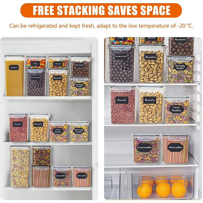  24 Pieces Large Food Storage Containers, Plastic Food