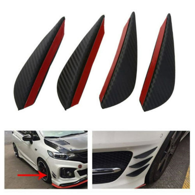 XWQ 4Pcs Carbon Fiber Car-Styling Front Bumper Lip Splitter Fins