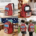 thumbnail image 3 of Kuiaobaty Cartoon Fire Truck Print Backpack and Lunch Bag Set for Boys Multi Pockets Backpack and Pencil Case with Zipper Insulated Lunch Box with Pencil Pouch for Travel Camping, 3 of 7