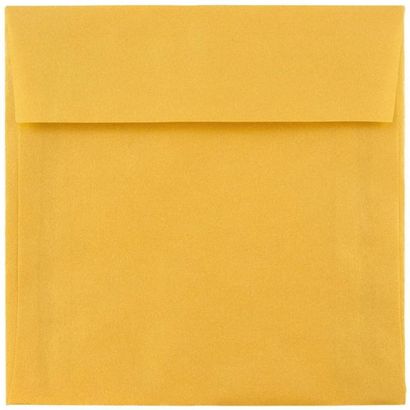JAM Paper 8.5 x 8.5 Translucent Envelopes, Gold, 50/Pack