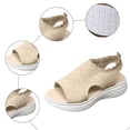 thumbnail image 6 of Rokment Womens Athletic Orthopedic Walking Sandals Lightweight Comfortable Mesh Knit Wedge Slingback Slip on Gladiator Shoes Summer Breathable Sneakers Beige Size 6, 6 of 8