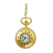 Charles-Hubert Paris Women's Demi Hunter Case Pocket Watch w Matching Curb Chain