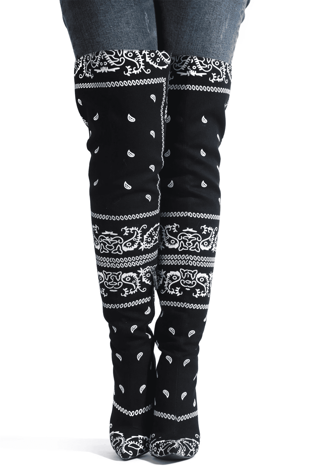 Cape Robbin SPRING BANDANNA PRINT OVER THE KNEE THIGH HIGH