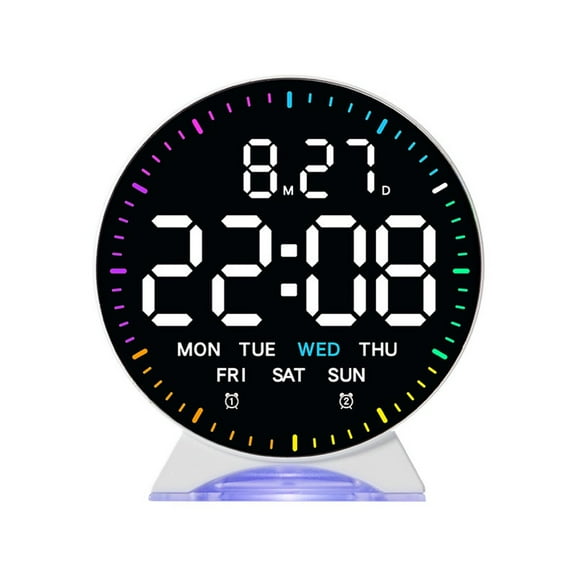 Multifunction Electronic Clock With Date Time Display And Adjustable Brightness