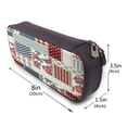 thumbnail image 3 of Lsque Patchwork In Country Style Printed Big Capacity PU Leather Pencil Case Large Pencil Pouch Stationery Pen Bag Pencil Holder for Teen, 3 of 6