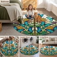 thumbnail image 6 of Butterflies Flowers 6ft Round Rugs, Vintage Watercolor Animal Floral Plant Washable Non-Slip Area Rugs for Living Room Bedroom Kitchen, Low Pile Dining Room Kicthen Circle Carpet, Indoor Floor Rug, 6 of 9