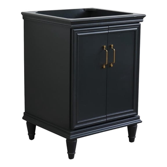 24 in. Single Wooden Vanity  Dark Gray Finish Cabinet Only