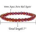 thumbnail image 2 of Natural Aqua Aura Red Agate Gemstone 6mm Round Beads Stretch Bracelet 7" Unisex, 2 of 3