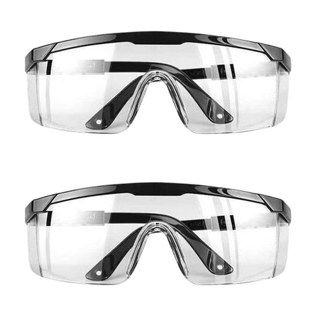 SharkTRUE 2pc Protective Transparent Goggles Anti-fog Dust-proof Goggles Lab Chemistry Sand-proof