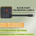 thumbnail image 4 of Chargeur 3 en 1, Module de Charge Rapide Max Extensible 80 W, Chargeur à Prise Murale Rétractable avec Câble Type‐C et 2 Ports USB pour Téléphones, Tablettes (Blanc), 4 of 7