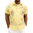 thumbnail image 1 of Mens Casual de Manga Corta Botón Abajo Camisas de Vacaciones Impresa Blusa de Cuello Abierto, Top de Verano Transpirable, 1 of 8