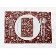 thumbnail image 1 of S4Sassy Red Folk Art Bird & Floral Printed Dining Room Reversible Tablemats With Napkins set, 1 of 3