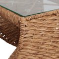 thumbnail image 5 of JONATHAN Y Suraya 14" Coastal Bohemian Handwoven Water Hyacinth Sculptural Twisted End Table with Glass Top and Storage Shelf, Natural, TBL2506A, 5 of 6