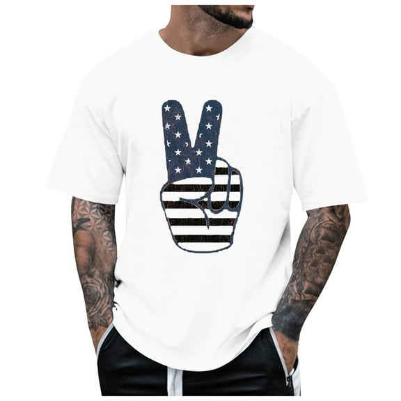 Siilsaa Patriotic Shirts for Men 4th of July Tank Tops Mens 1776 Independence Day Patriotic Workout Muscle Tank Tops for Men White,L