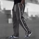 thumbnail image 1 of Pantalones largos para hombre, de poliéster, holgados, informales, a la moda, con botones, bolsillos, cordón y cintura elástica., 1 of 6