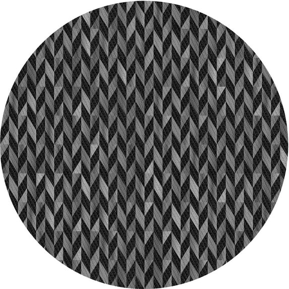 Ahgly Company Indoor Round Patterned Platinum Gray Area Rugs, 8' Round