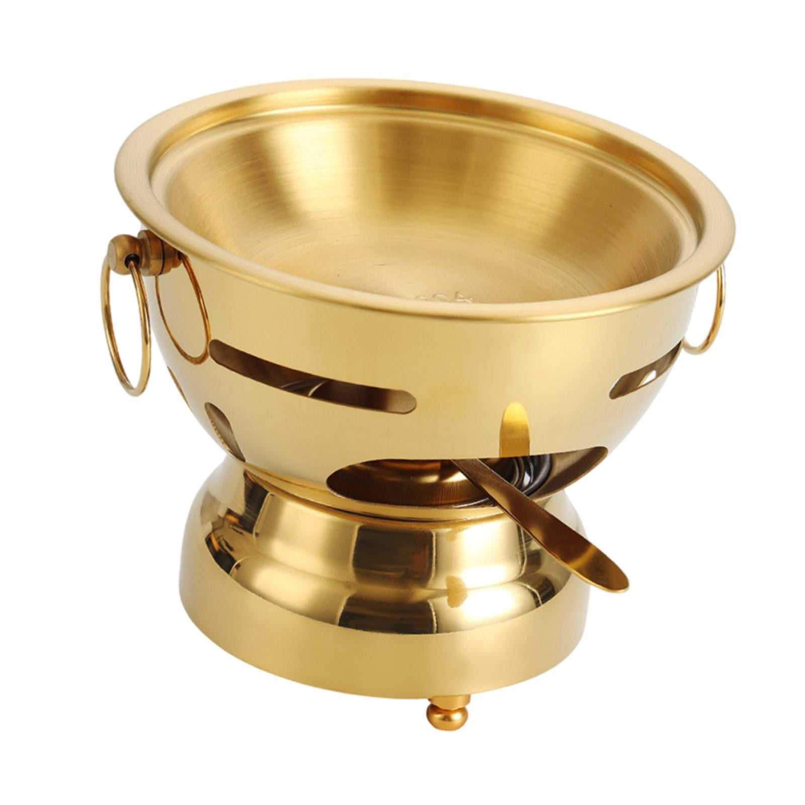 Fancyes Shabu Hot Pot Single Person Hotpot Portable Stockpot for Parties Home Picnic Gold