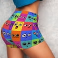 thumbnail image 4 of Balery Doodle Faces Emotions Pantalones cortos de entrenamiento estampados para mujer, sin costuras, ajustados, para gimnasio, yoga, correr, deportes, ejercicio activo, fitness.-X-Large, 4 of 8