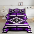 thumbnail image 2 of Homewish Aztec Pattern Bedding Comforter Set,Bohemain Gemetric Rhombus Twin Comforter Sets,Purple Black White Bedding Set For Men Women,Super Cozy Room Decor Reversible,2-Piece, 2 of 8