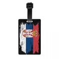 thumbnail image 1 of Custom Serbia Flag Luggage Tag Privacy Protection Baggage Tags Travel Bag Labels Suitcase, 1 of 1