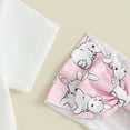 thumbnail image 4 of Infant Baby Girl Easter Outfits Short Sleeve Romper Bunny Onesie + Pompom Shorts Bloomers + Headband 3Pcs (Pink, 6-12 Months), 4 of 9