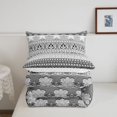 thumbnail image 5 of jejeloiu Neutral Border King Size Comforter Sets For Men Women,Classic Print Comforters King Size,Gray White,Reversible,3 Pieces,1 Comforter and 2 Pillowcases, 5 of 7
