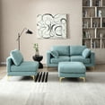 thumbnail image 3 of ARCTICSCORPION Solid Polyester Easy Assembly Sectional Sofa with Pillows, Turquoise, 3 of 7