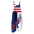 thumbnail image 6 of JULMCOMO American Flag Jumpsuits for Women 1776 Plus Size Cotton Linen Sleeveless Patriotic Overalls Spaghetti Straps Independence Day Wide Leg 4th of July Outfits with Pockets Dark Blue 3XL, 6 of 6
