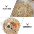 thumbnail image 2 of Hot Insulation Pad Round Braided Placemat Round Table Mat for Dining Table End Table, 2 of 4
