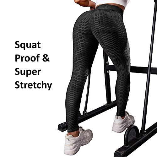 Ciana Best Workout Butt Lifting Leggings Seamless Scrunch Butt Leggings for  Women, Tummy Control, Highwasted Yoga Pants Black - XL