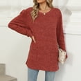 thumbnail image 4 of Camiseta de manga larga para mujer: jersey informal holgado, bolsillos, diseño a rayas, rayón/poliéster/spandex, lavable a máquina, 4 of 8