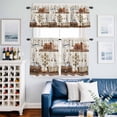 thumbnail image 2 of Farmhouse Vintage Kitchen Curtains Sets for Windows 24 Inch Length, Country Cotton Book Butterfly Art Rod Pocket Window Treatments Tier Curtains and Valances Set for Bedroom/Bathroom, 2 of 8